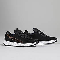 Кросівки жіночі чорні з пресованої шкіри (ЛК 12 чб), фото 4