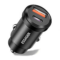 Автомобільний зарядний пристрій Essager ES-CC07 30W USB+Type-C ,потужність 3A