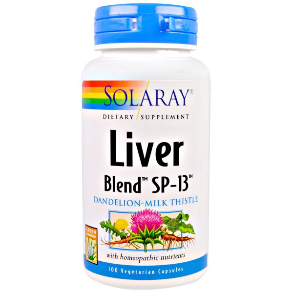 Комплекс для печінки Liver Blend 100 капс рослинний гепатопротектор Solaray USA