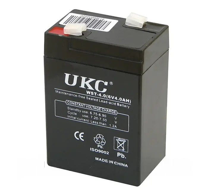 Акумулятор свинцево-кислотний UKC WST-4.0 6V 4Ah Акумуляторна батарея з герметичним корпусом