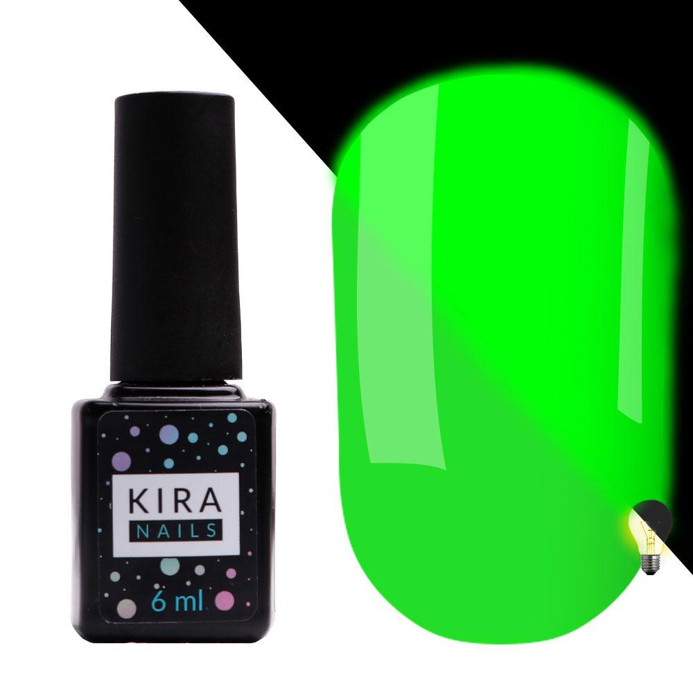 Гель-лак Kira Nails FLUO 002 (салатовий неоновий, флуоресцентний), 6 мл