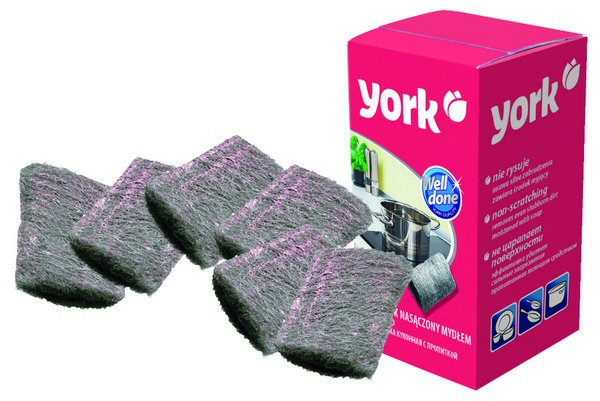 Скребок для посуды York  с пропиткой 6 штук (0501), фото 1
