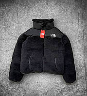 Куртка зимова в стилі The North Face хутряна ТЕДДІ чорна