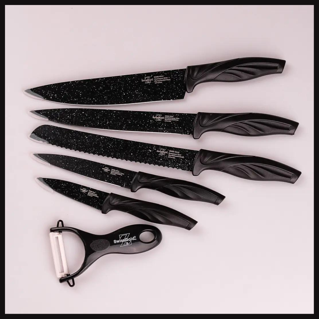 Набір кухонних ножів з керамічним покриттям 6 предметів Ніж сокира кухонний ніж м'ясника Кухонний ніж