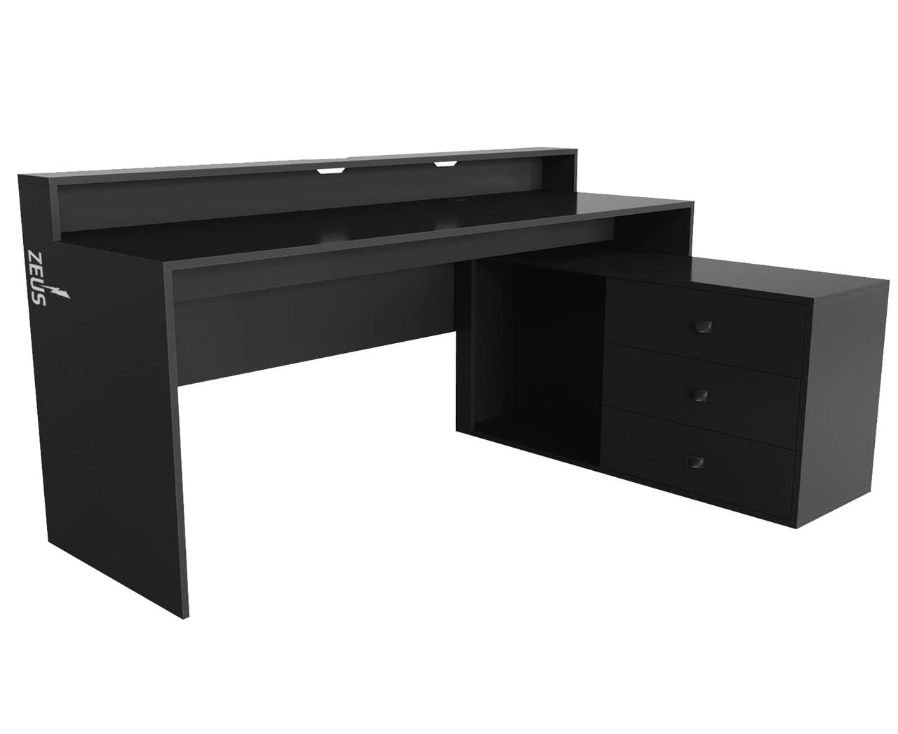 Геймерський стіл "MARS-2, M2-B" 180х60х75 см. Чорний, фото 1