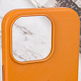 Шкіряний чохол Leather Case (AAA) with MagSafe and Animation для Apple iPhone 14 Pro (6.1") Golden Brown, фото 9
