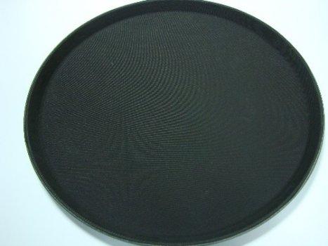 Таця One Chef круглий антисліп коричневий d35,5 см h2,2 см полімер (201204/A8-621С), фото 1