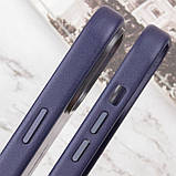 Шкіряний чохол Leather Case (AAA) with MagSafe and Animation для Apple iPhone 14 (6.1") Ink, фото 5