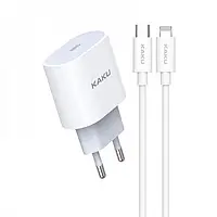 Сетевое зарядное устройство 220V KAKUSIGA KSC-547 (Выход Type-C) с кабелем Type-C-Lightning (Apple) 20W p