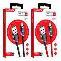 Зарядний кабель USB-Lightning (Apple) KAKU KSC-599 Save Series 1.2м 12W 5А з дисплеєм Провід для Iphone h