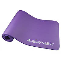 Коврик (мат) спортивный SportVida NBR 180 x 60 x 1 см для йоги и фитнеса SV-HK0068 Violet