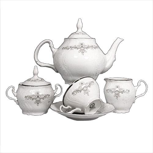 Чайний сервіз Thun Bernadotte (Тонке мереживо) на 6 персон 17 предметів 205мл низькі фарфор (5763021), фото 1