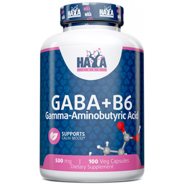 Габа Haya Labs GABA + B-6 500 мг 100 капсул
