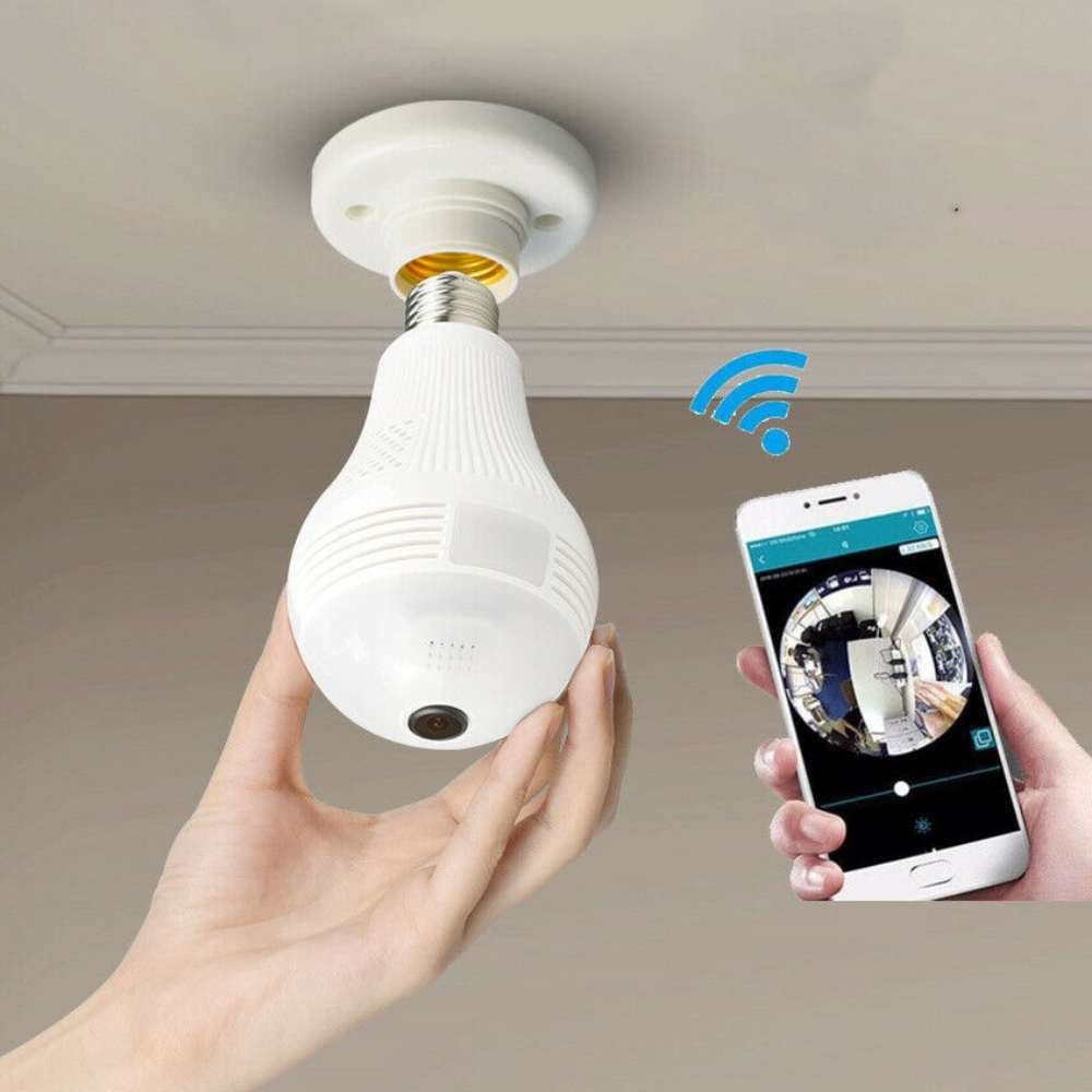 

Панорамная Wi-Fi IP камера в виде лампочки 360° (лампа) HD рыбий глаз