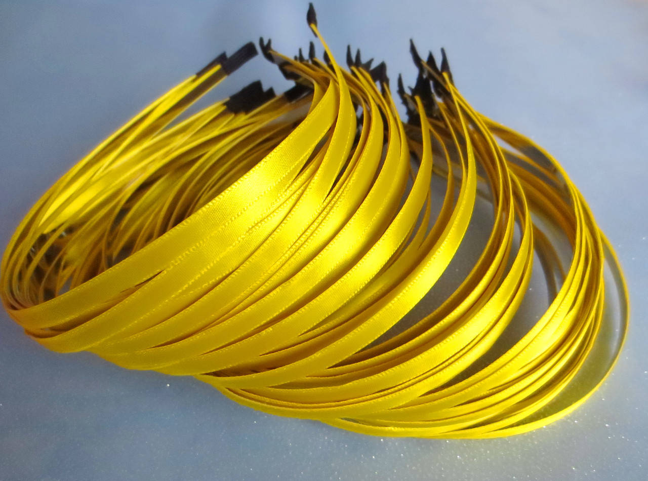 

Обруч металлический с атласной лентой, ЖЕЛТЫЙ, 0,6 см