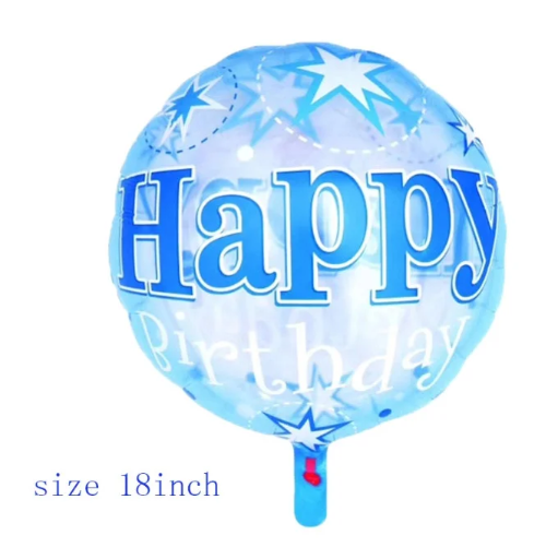 

Фольгированный круглый шар " Happy Birthday синий (прозрачный) " (Китай), Разные цвета
