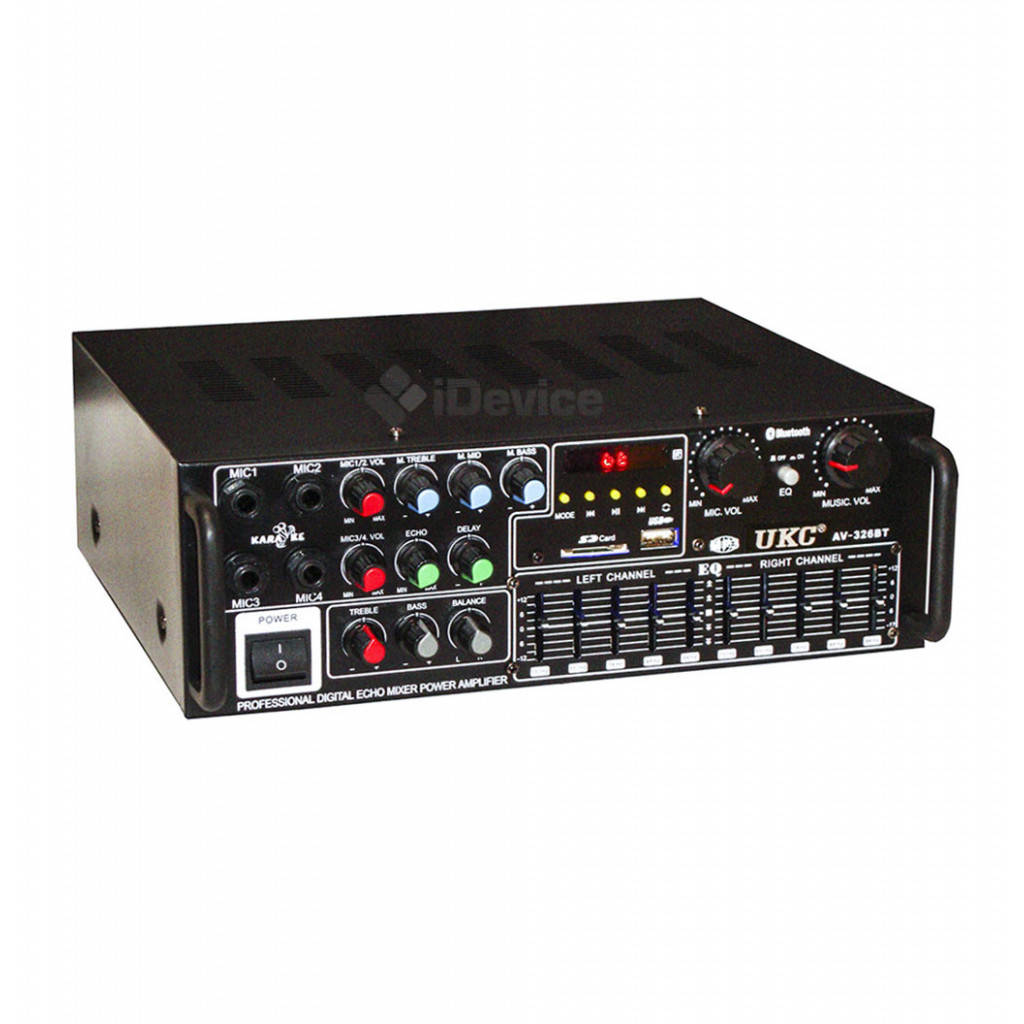 

Усилитель звука UKC AV-326BT Bluetooth, эквалайзер, Черный