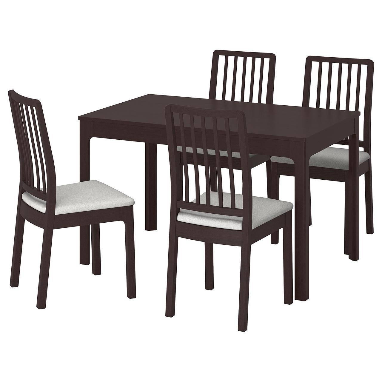 

IKEA EKEDALEN/EKEDALEN Стол и 4 стула, темно-коричневый, Оррста светло-серый (692.212.78)