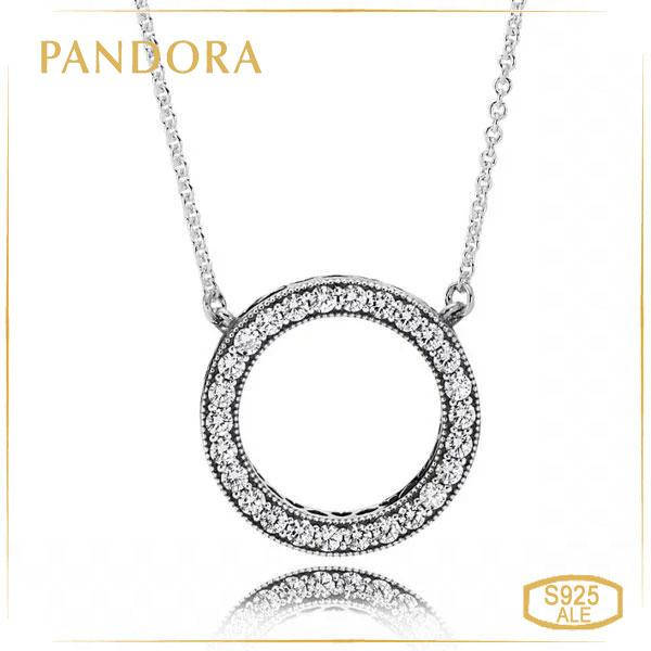 

Пандора Колье на цепочке с подвеской Сердца Pandora 590514CZ-45