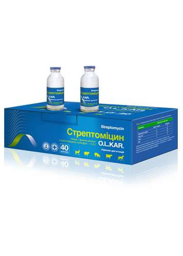 

Стрептомицин ветеринарный, 1 г Украина (40 шт/уп)