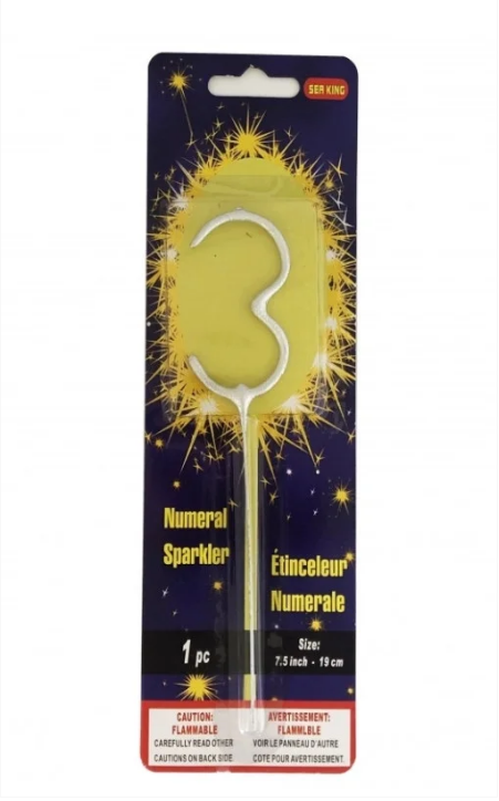 

Свеча цифра "Бенгальский огонь серебро" - 3