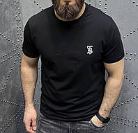 Мужская брендовая футболка Burberry черная в люксовом качестве fms