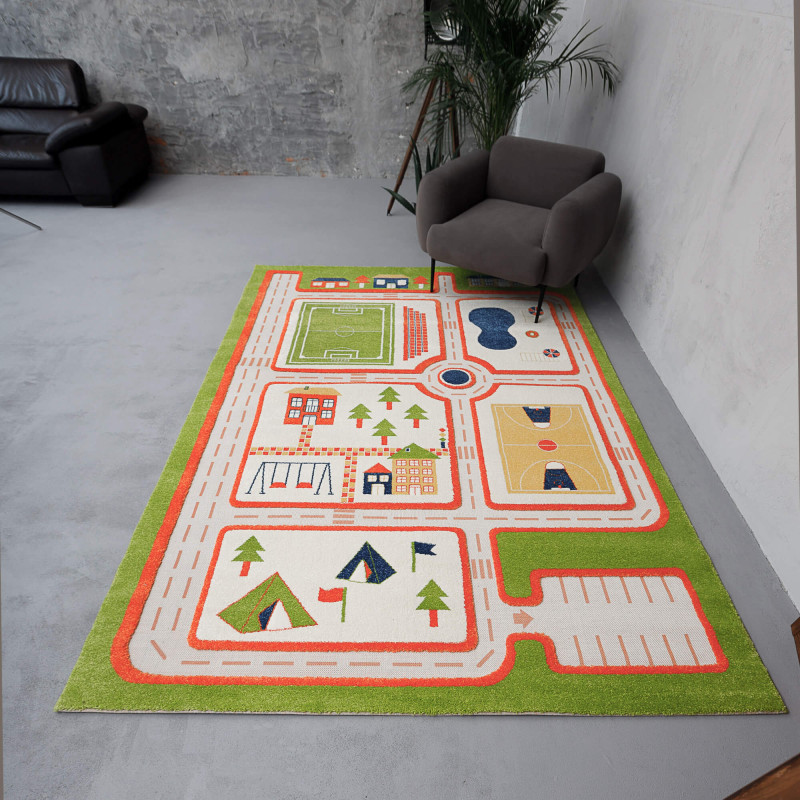 Килимок FULYA 8C44b 0,8Х1,5 Зелений прямокутник, фото 1