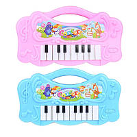 Музыкальное Пианино "Веселые зверята", развивающая игрушка, пианино детское, звук, свет, 2 цвета (HB856-9)
