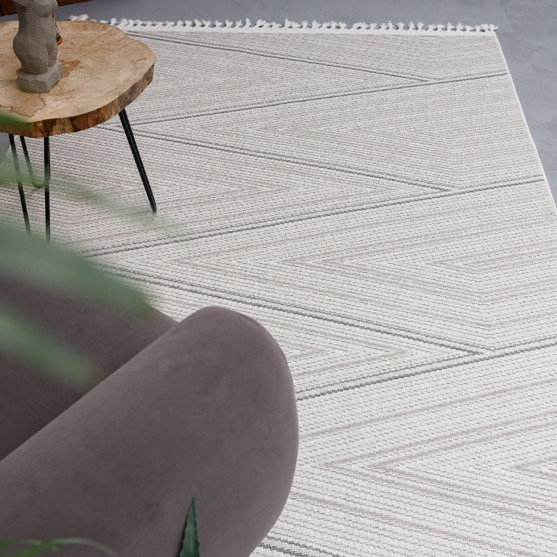 Килимок HELSINKI FR90A 0,8Х1,5 Кремовий з бежевим прямокутником, фото 1