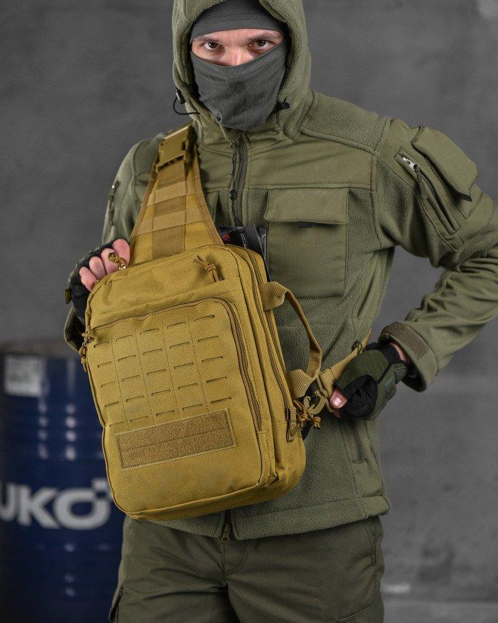 Сумка-слінг польова з однією лямкою SILVER KNIGHT 8л coyot ВТ6397, фото 1