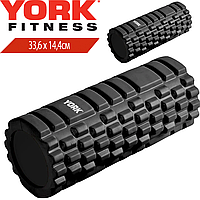 Массажный ролик для йоги и фитнеса York Fitness EVA 33,6 х 14,4см черный