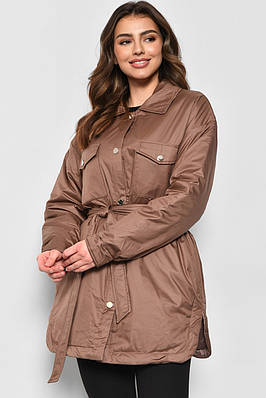 Куртка жіноча демісезонна коричневого кольору р.2XL 175270T Безкоштовна доставка