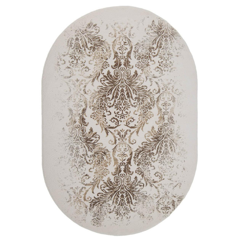 Килим VALS 0503A 1,6Х2,3 Кремовий з бежевим овалом, фото 1