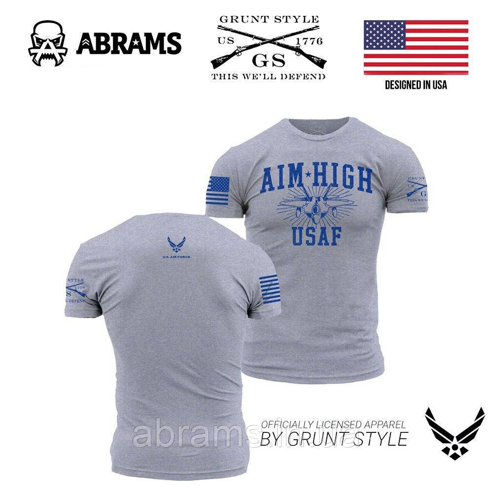 Футболка Grunt Style USAF - Aim High U.S.A.F. T-Shirt | Athletic Heather