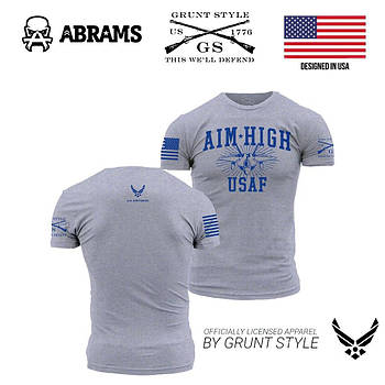 Футболка Grunt Style USAF - Aim High U.S.A.F. T-Shirt | Athletic Heather