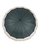 Парасолька-тростина жіноча Zilner ZIL-203 напівавтомат на 16 спиць з бежевою облямівкою (88922G-E) Зелений, фото 2