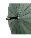Парасолька-тростина жіноча Zilner ZIL-203 напівавтомат на 16 спиць з бежевою облямівкою (88922G-E) Зелений, фото 4