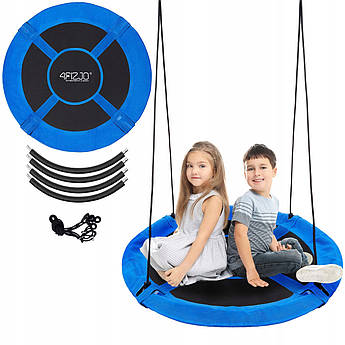 Гойдалка-гнездо кругла 4FIZJO XL 110 см Black/Blue (P-5907739316677)