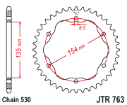 Мотозірка задня  JTR763.40 Ducati Multistrada 1200 / Ducati  Multistrada 1260
