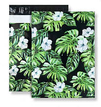 Кур'єрський пакет Blooming Monstera on black 255 х 330 + 40 клапан