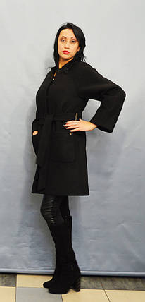 Пальто чорне букле ICON 8543 36 розмір, фото 2