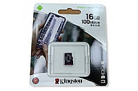 Карта памяти micro SDHC 16 GB Kingston class 10 UHS-3 без адаптера Микро СД Canvas Select Plus microSD l