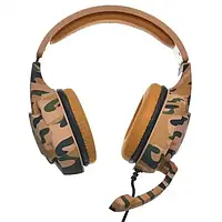 Игровые наушники Celebrat ARMY-98 A с микрофоном накладные геймерские проводные Камуфляж Игровая гарнитура l