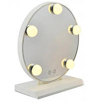 Кругле настільне сенсорне дзеркало Led Mirror JX-526 LY-98 для макіяжу з LED підсвічуванням на 5 лампочок l