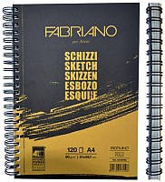 Альбом для эскизов на спирали Schizzi Sketch А4 (21х29,7см) 90г/м2 120л Fabriano