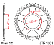 Мотозірка задня JTR1331.42ZBK Honda  CRF1100 Africa Twin /Honda  CRF1000 Africa Twin
