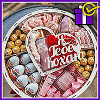 Вкусный тематический набор с конфетами на праздник 8 марта, подарок на женский день для любимой девушки