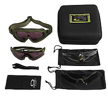 Захисні тактичні окуляри та маска 2 в 1 Oakley Si Ballistic M Frame олива svitloochey