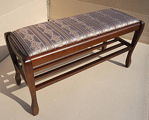 Банкетка дерев'яна Гармонія 90 з полицею Fusion Furniture, колір горіх, фото 3