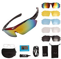 Солнцезащитные тактические очки с поляризацией Oakley 0090 red 5 линз One siz+ svitloochey